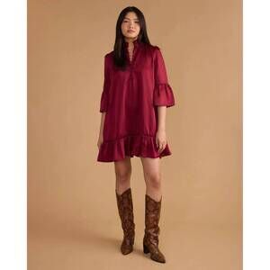 NEW DOUBLE A chelsea mini dress in beet red